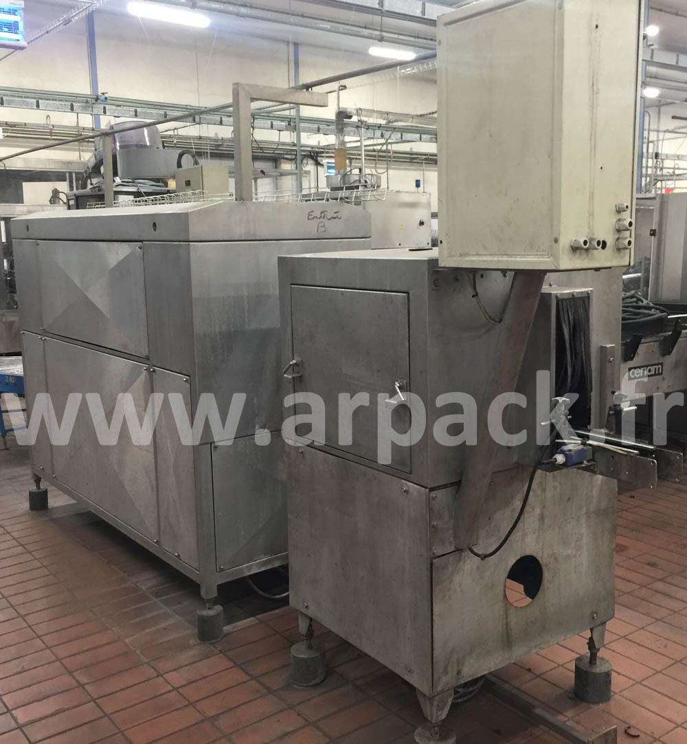 Laveuse de bouteilles pleines avec son tunnel de séchage